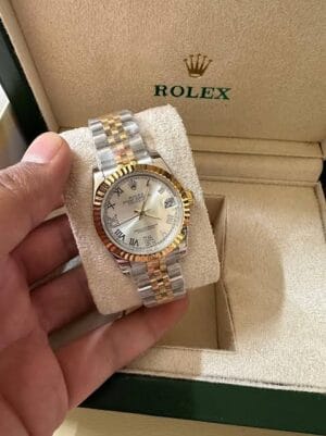 Rolex luxurious stylish stone gold